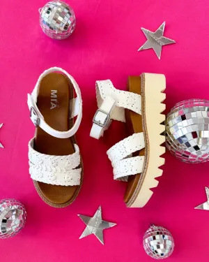 Almah white Stitched Sandal