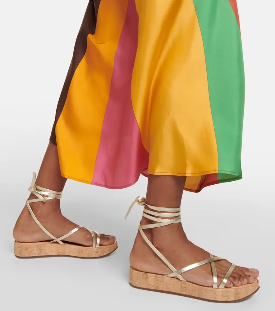 Ancient Greek Sandals Morfi cork and leather platform sandals