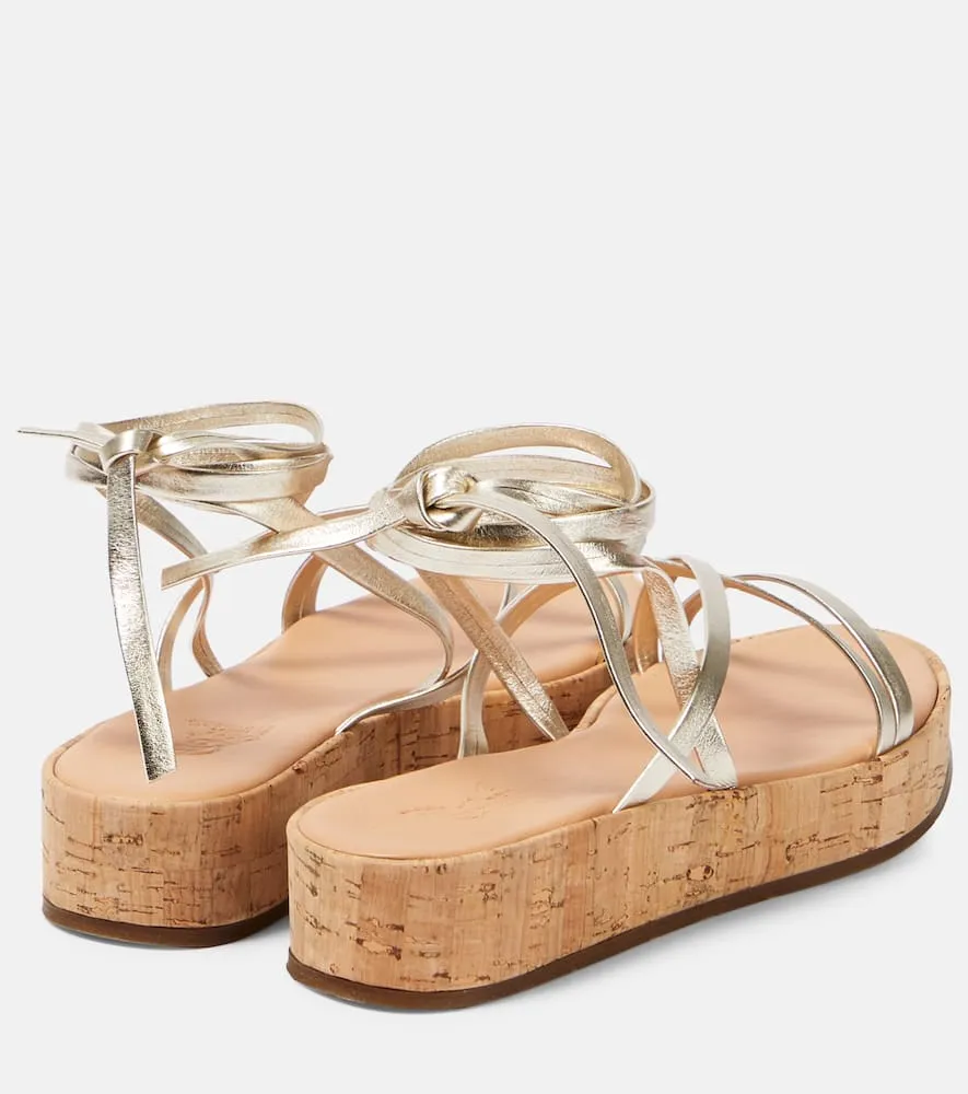 Ancient Greek Sandals Morfi cork and leather platform sandals
