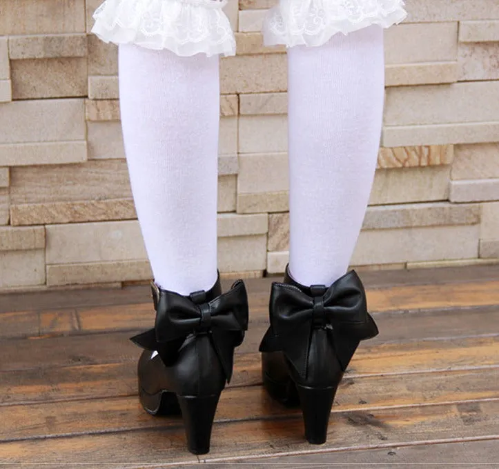 Angelic Imprint Princess Black White High Heels Shoes