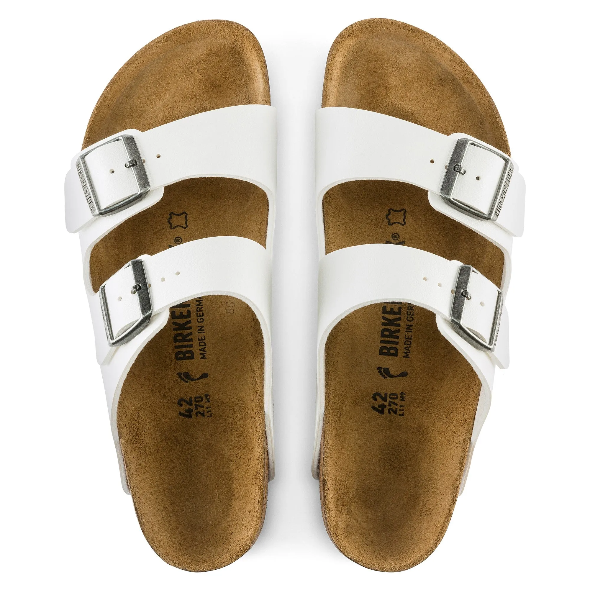 Birkenstock Arizona Two-Strap Birko-Flor Sandals White Regular Fit