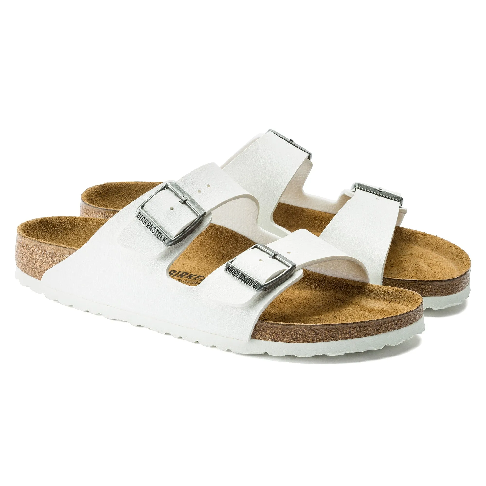 Birkenstock Arizona Two-Strap Birko-Flor Sandals White Regular Fit