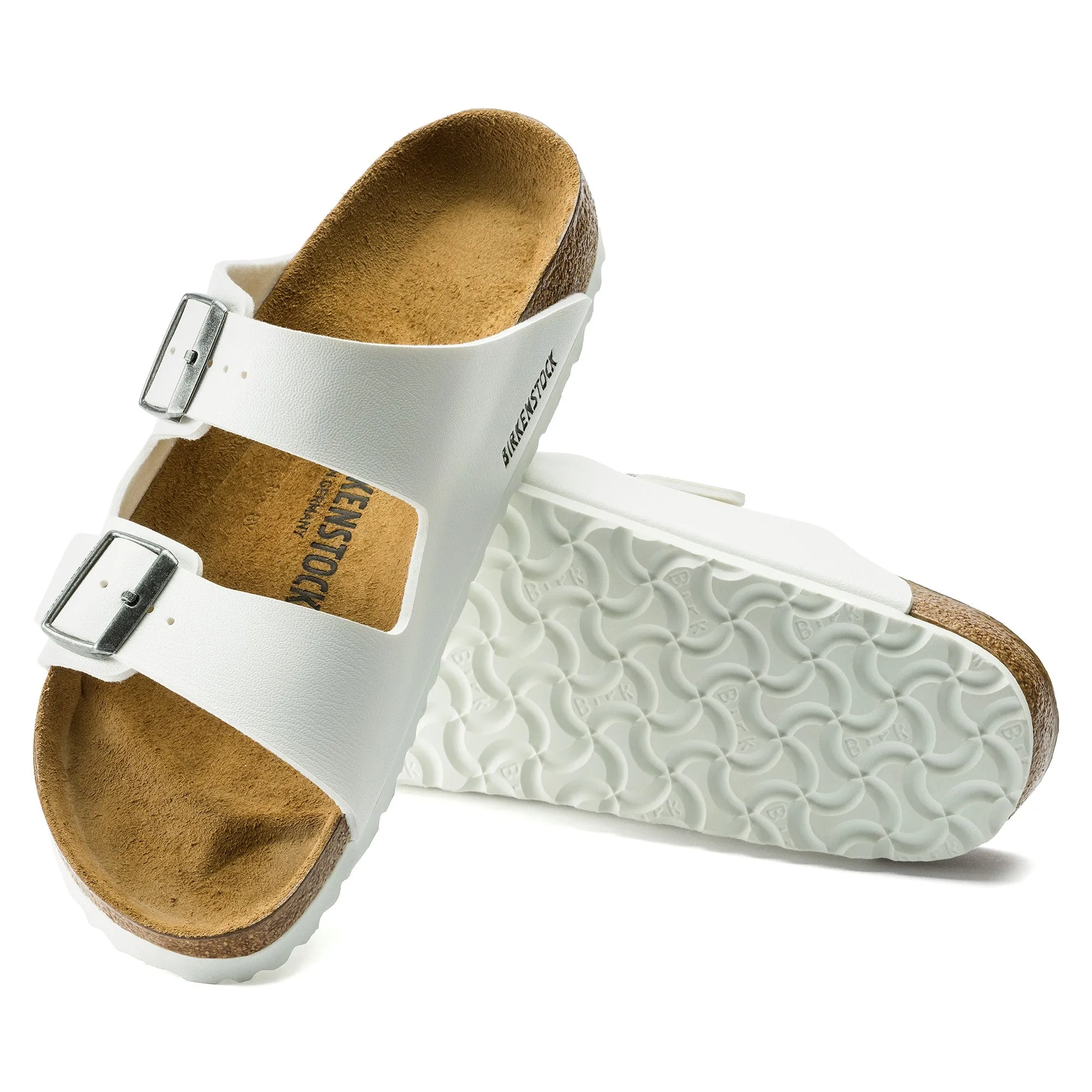 Birkenstock Arizona Two-Strap Birko-Flor Sandals White Regular Fit