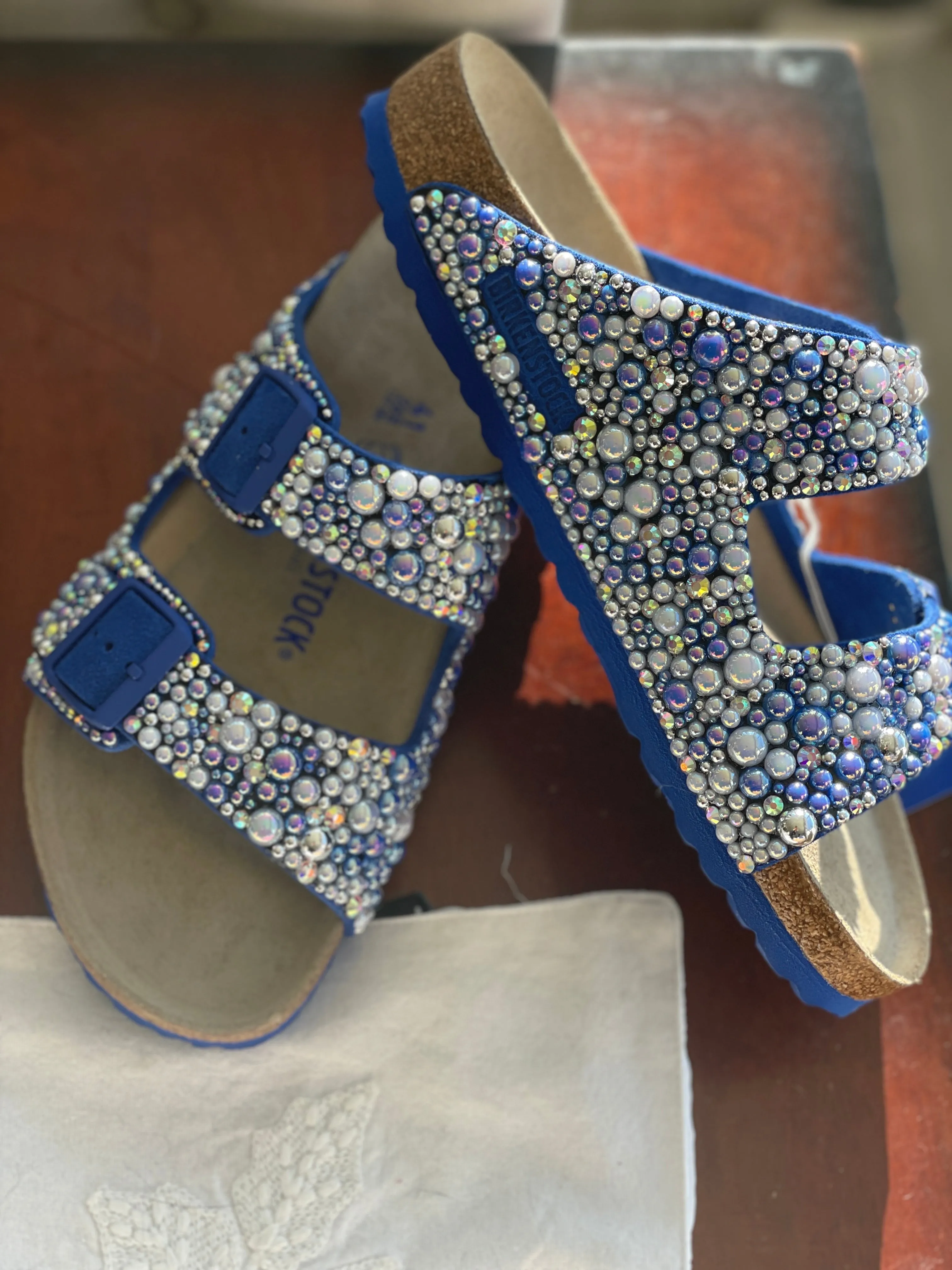 Blue Suede Birkenstock Arizona