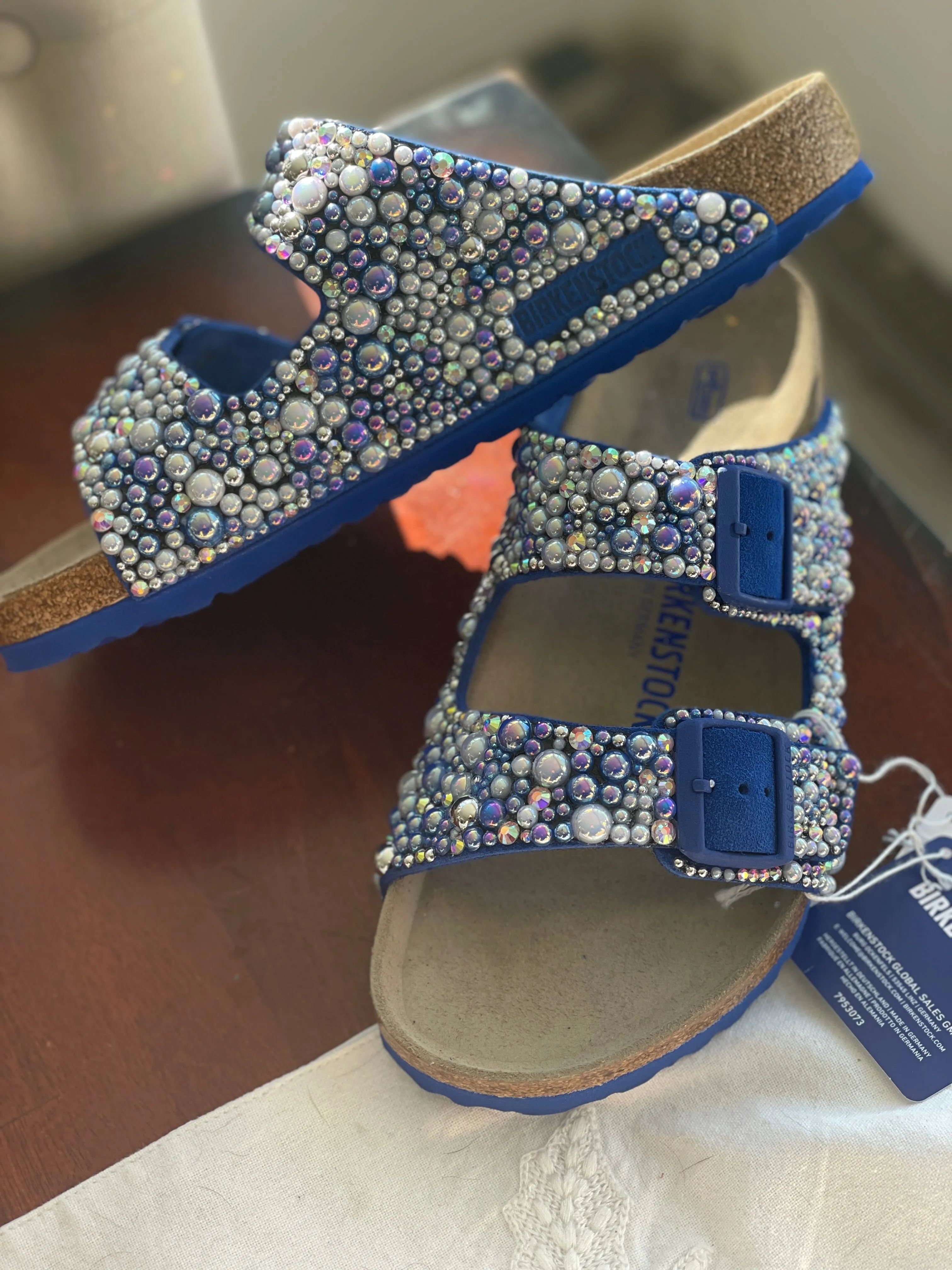 Blue Suede Birkenstock Arizona