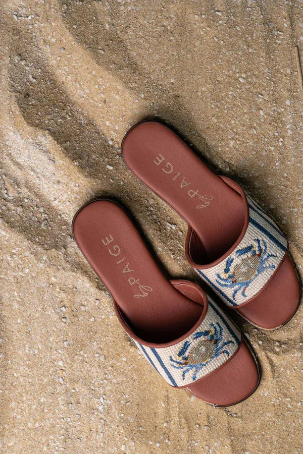 BY PAIGE - NEEDLEPOINT SANDAL IN CRAB
