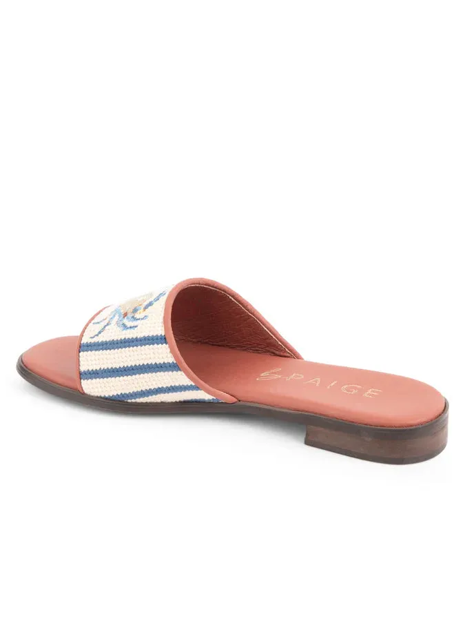 BY PAIGE - NEEDLEPOINT SANDAL IN CRAB