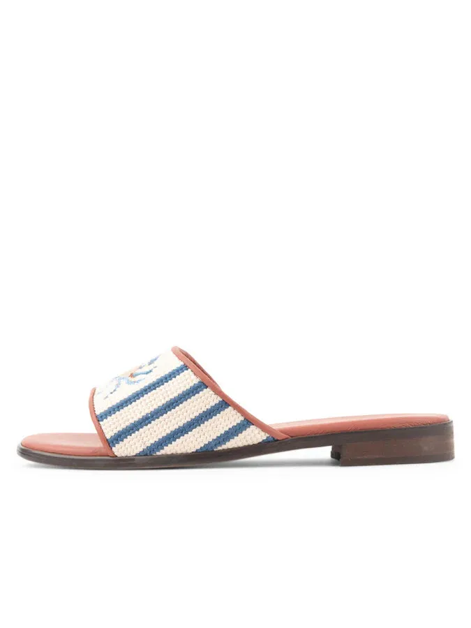 BY PAIGE - NEEDLEPOINT SANDAL IN CRAB