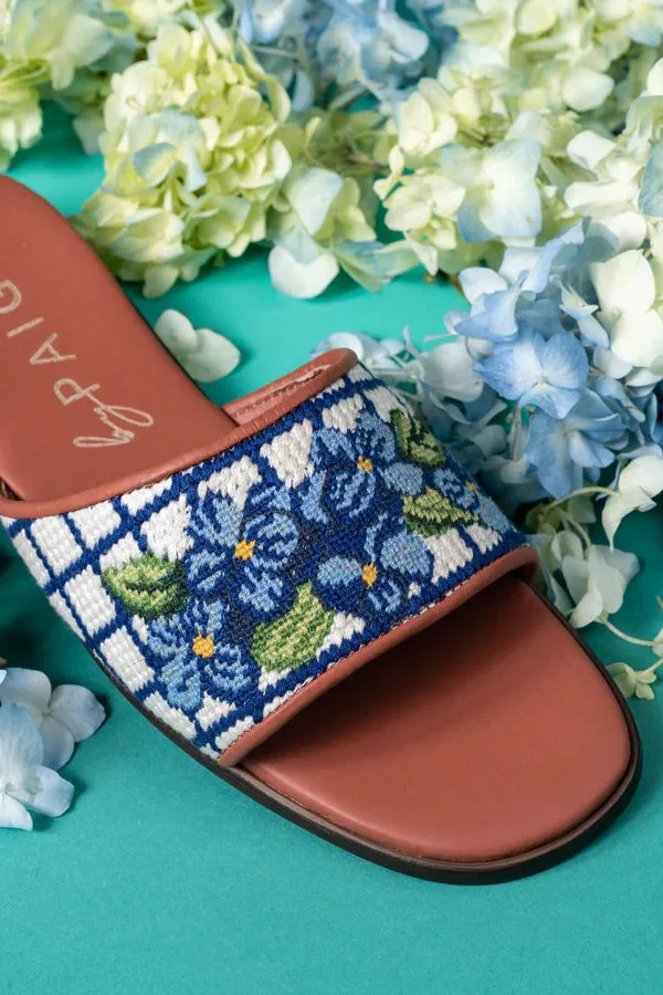 BY PAIGE - NEEDLEPOINT SANDAL IN HYDRANGEA