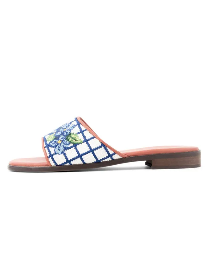 BY PAIGE - NEEDLEPOINT SANDAL IN HYDRANGEA
