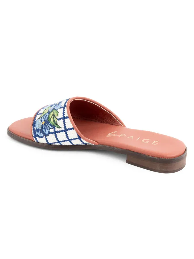BY PAIGE - NEEDLEPOINT SANDAL IN HYDRANGEA