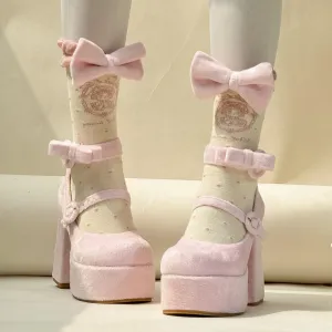 Fairy Godmother Contract Doll Suede White Pink Blue Red Black High Heels Shoes
