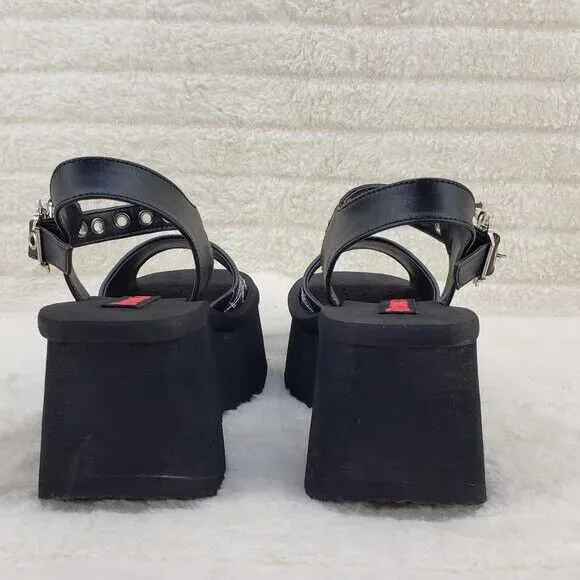 Funn Platform Goth Spider Web Sandals Ankle Strap Wedge Shoes Matte In House