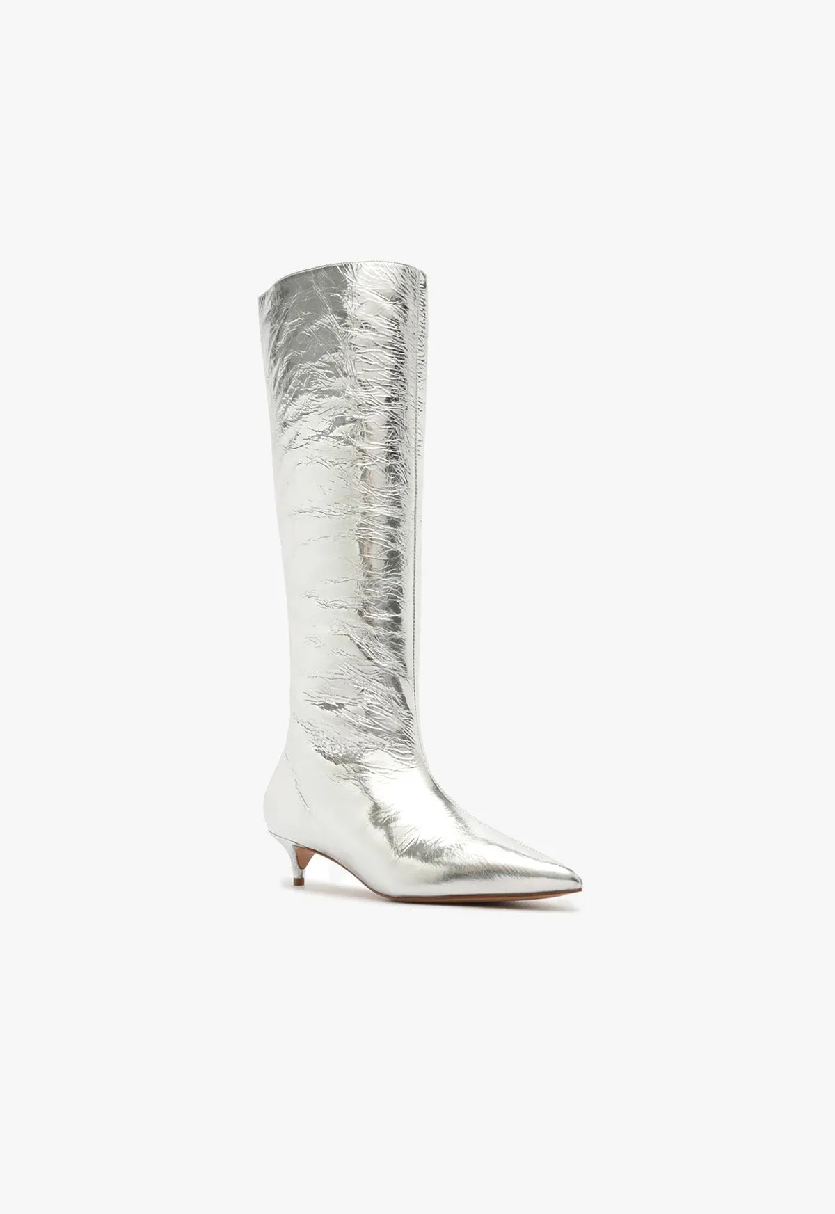 Gail Up Smashed Metallic Leather Boot