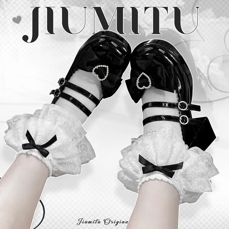 Kiss Me Bunny Janelle Heart Bow Pearl Mary Jane EGL High Heels Shoes