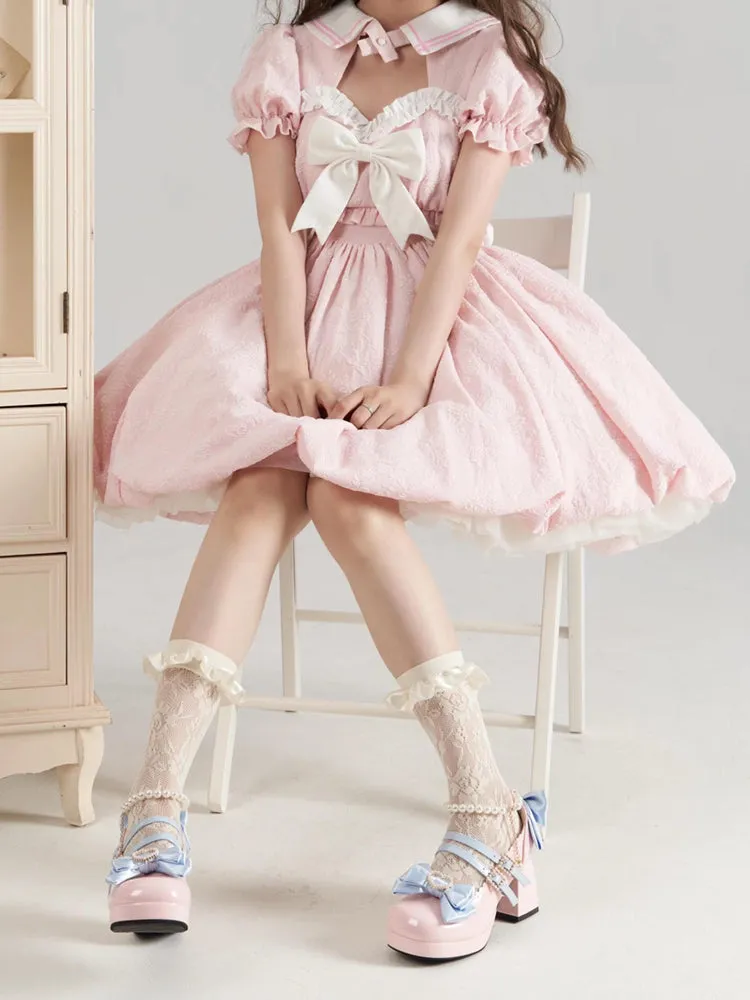 Kiss Me Bunny Janelle Heart Bow Pearl Mary Jane EGL High Heels Shoes