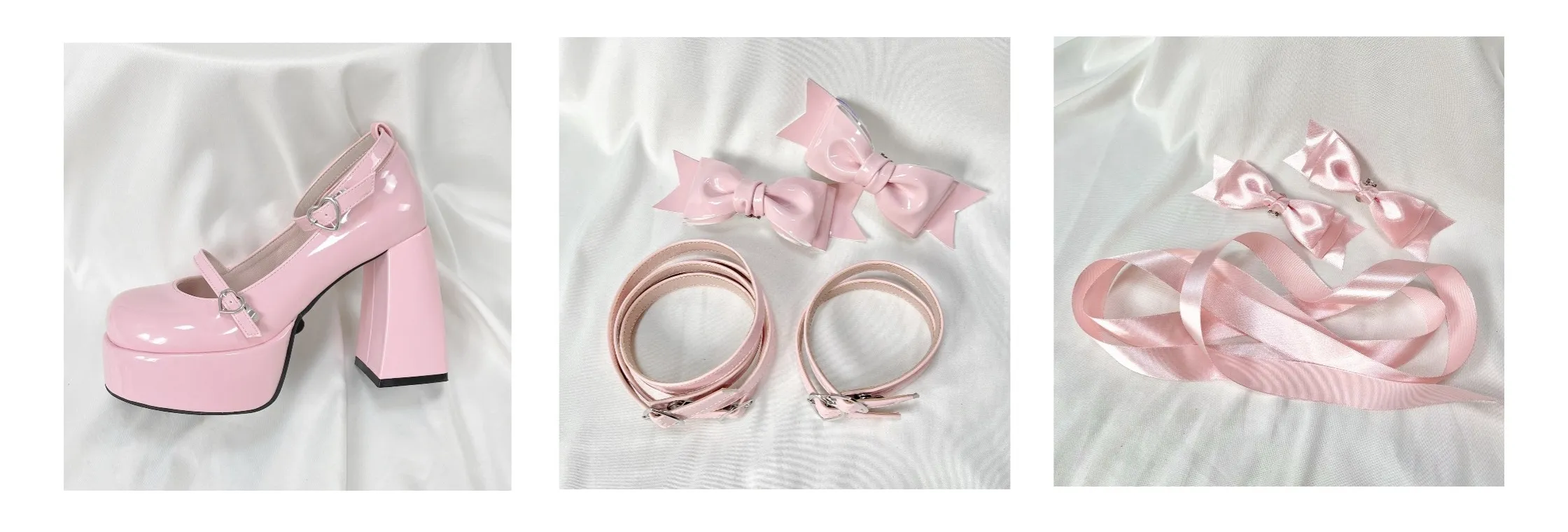 Love Letter Variety Fleur Lolita Black White Pink Blue High Heels Shoes
