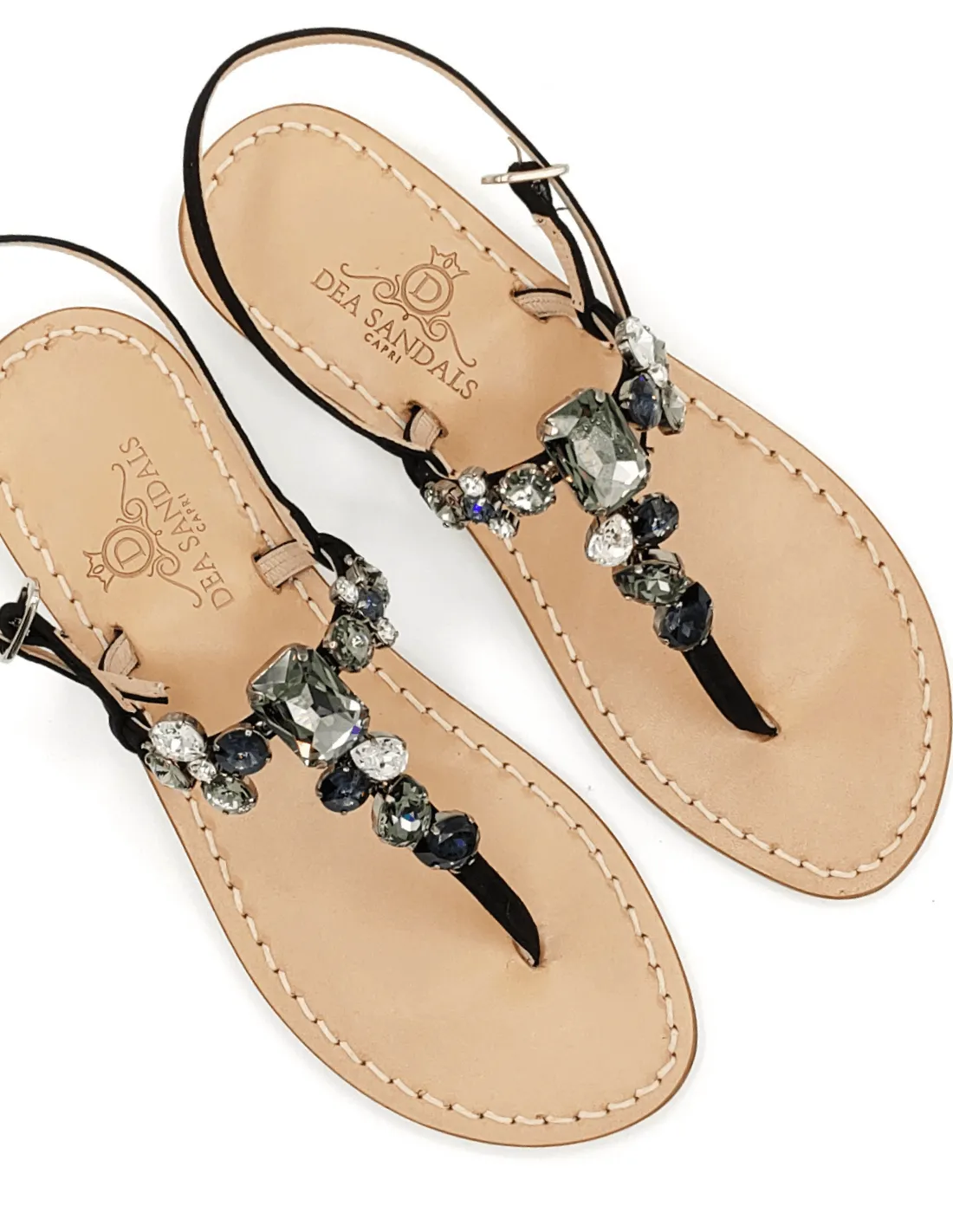 MONTE SOLARO BLACK JEWEL SANDALS (DS67B)