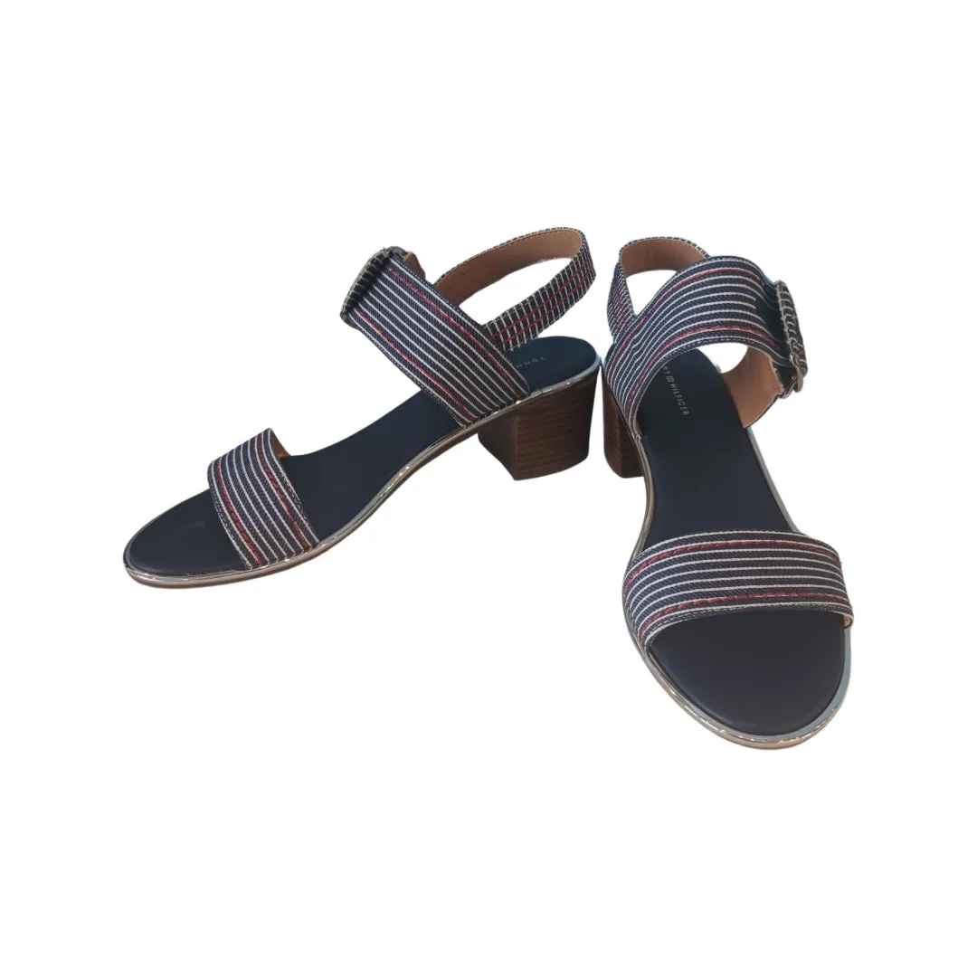 Tommy Hilfiger Striped Heeled Sandals, Size 10