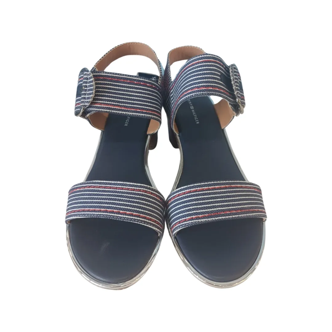 Tommy Hilfiger Striped Heeled Sandals, Size 10