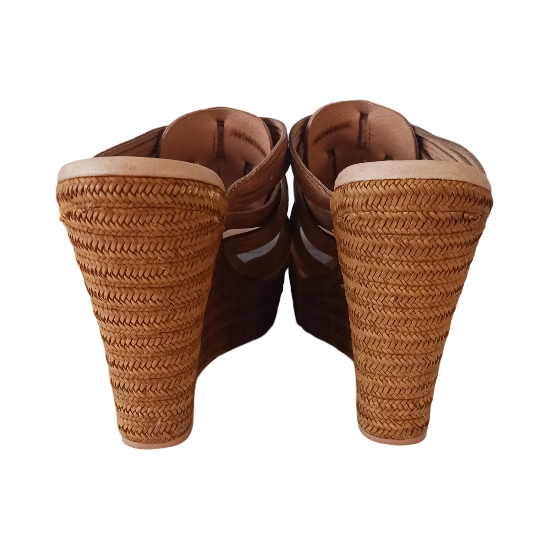 UGG Melinda Tan Strappy Leather Espadrille Slide Sandals, Size US 9.5