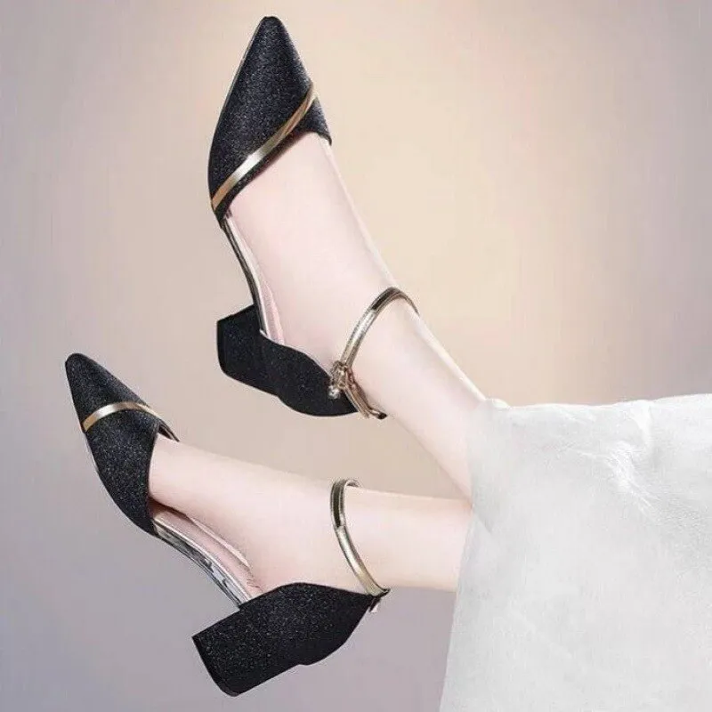 Wrap Toes Middle Heel Sandals