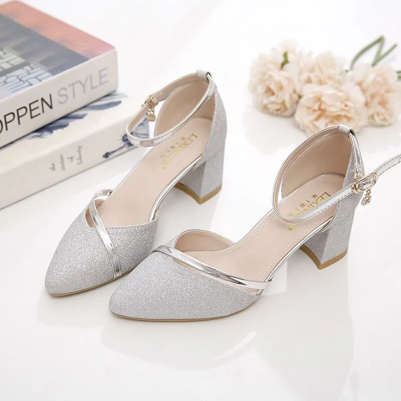 Wrap Toes Middle Heel Sandals