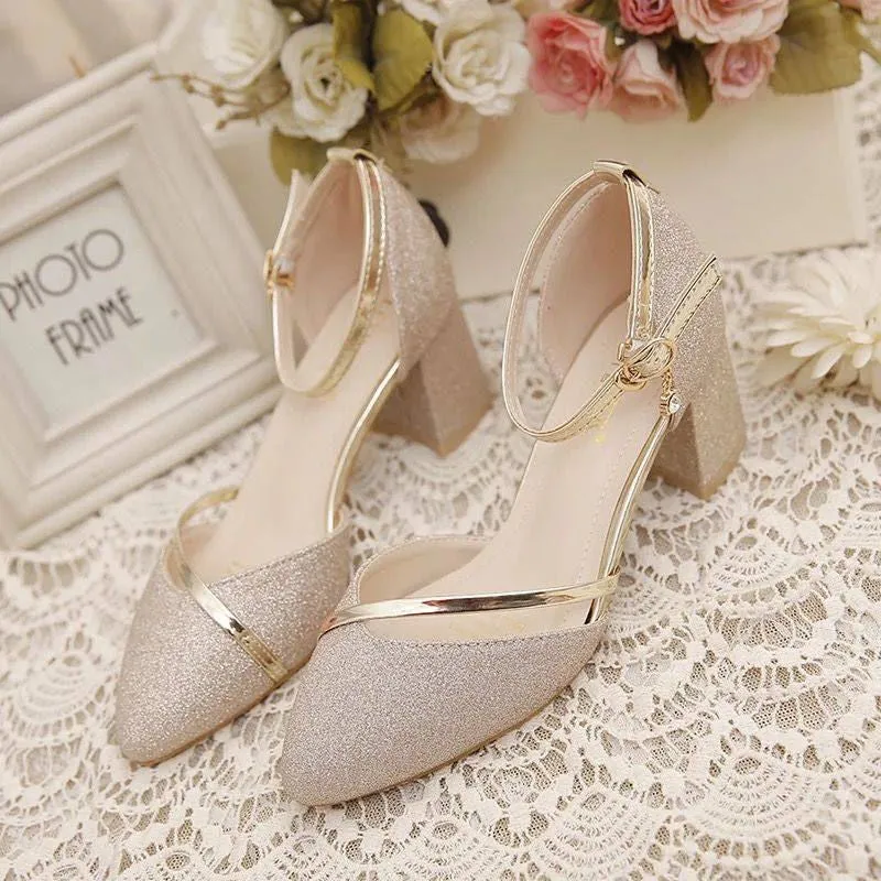 Wrap Toes Middle Heel Sandals